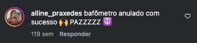 Comentário de cliente no Instagram: bafômetro anulado com sucesso